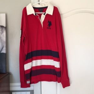 •USPA Striped Polo Long Sleeve•